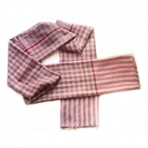 Light Pink Checked Stole [Gents]